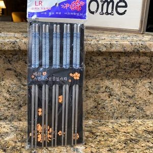 Hair sticks or sushi chopsticks - stainless steel 5 pairs